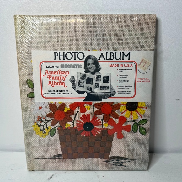 NEW Vintage Bucilla Flower Basket Photo Album Kleer-Vu Magnetic 12x10 - Picture 1 of 5